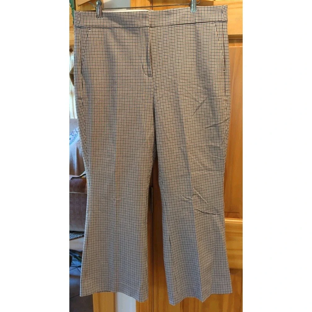 New J Crew Kelsey Plaid Women's Pants  Size‎ 14 Flare Cropped Inseam 24.5